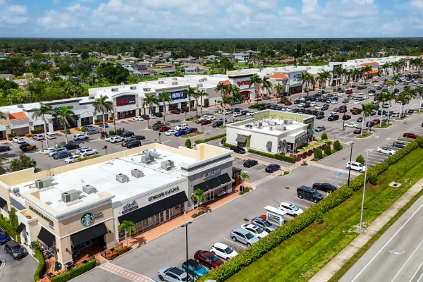 Aerial view of Cocoplum Village Shops strip